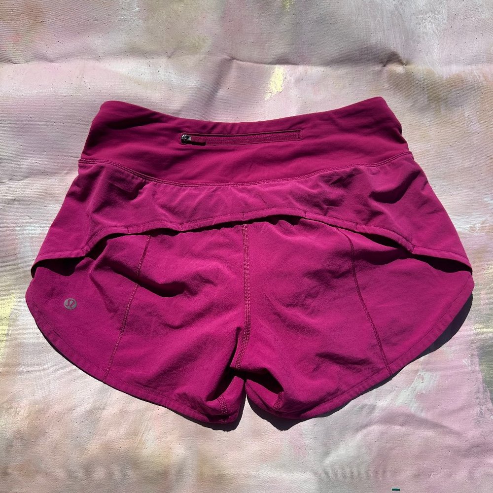 Lululemon Speed Up Short 4" Mid Rise Lined Size 4 Ripened Raspberry